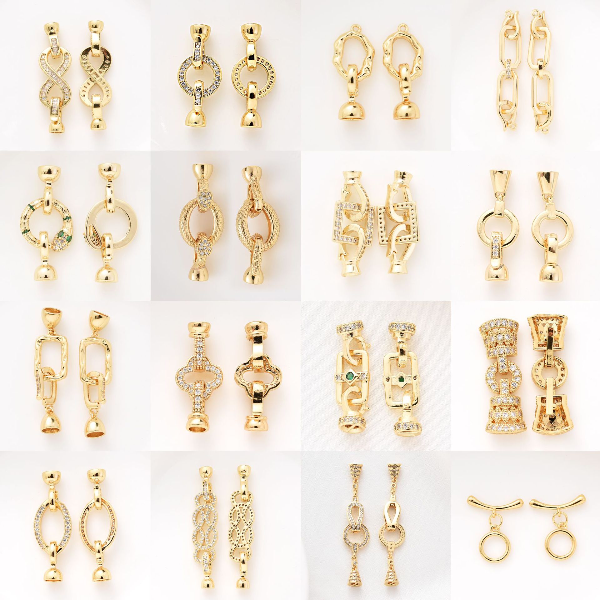 诸暨珍珠项链扣8字扣手工收尾扣连接扣子母扣毛衣链万能扣DIY配件