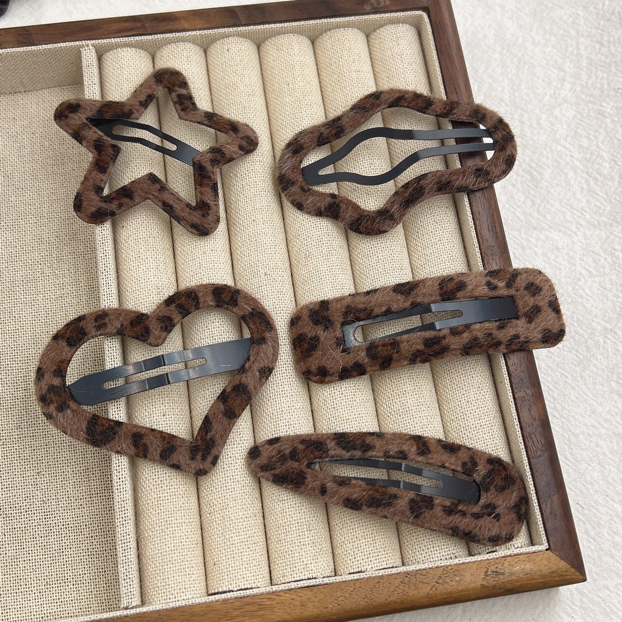 豹纹发夹网红女毛绒BB夹头发韩国发卡夹子头饰刘海卡子夹碎发边夹